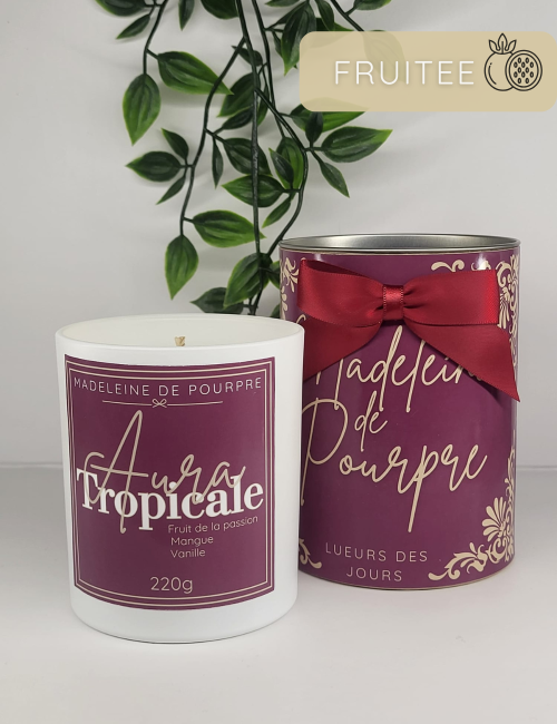 Bougie parfumée Aura Tropicale 220g Cire sans paraffine