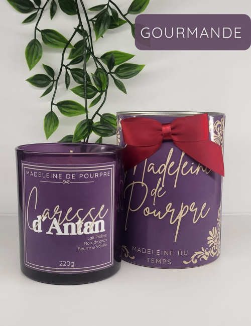 Caresse d'Antan - Bougie Parfumée Madeleine Gourmande - Cire Végétale Premium - 220g