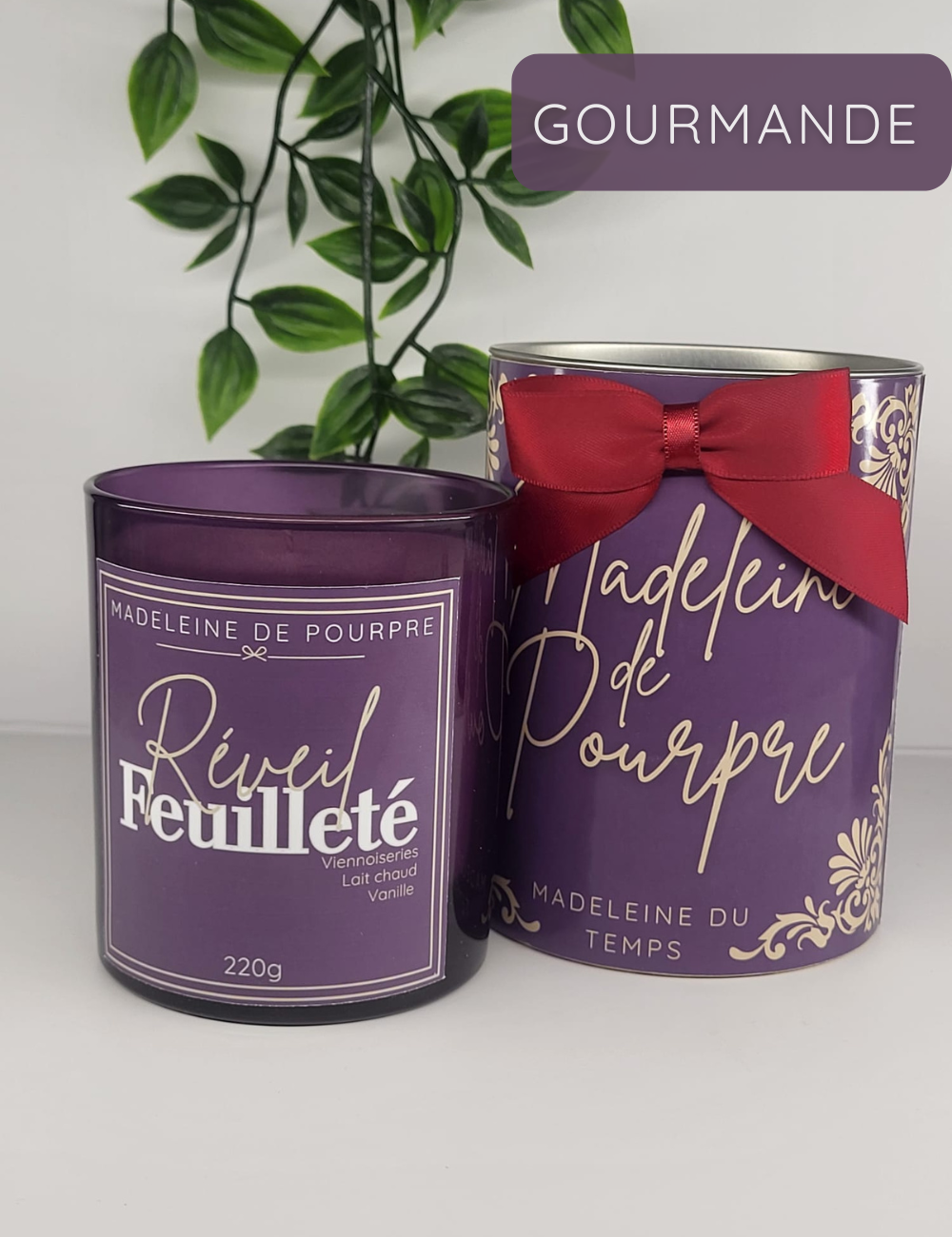 Réveil Feuilleté - Bougie Parfumée Croissant au beurre  - Cire Végétale Premium - 220g