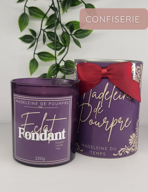 Eclat Fondant - Bougie Parfumée Nougat Blanc - Cire Végétale Premium - 220g