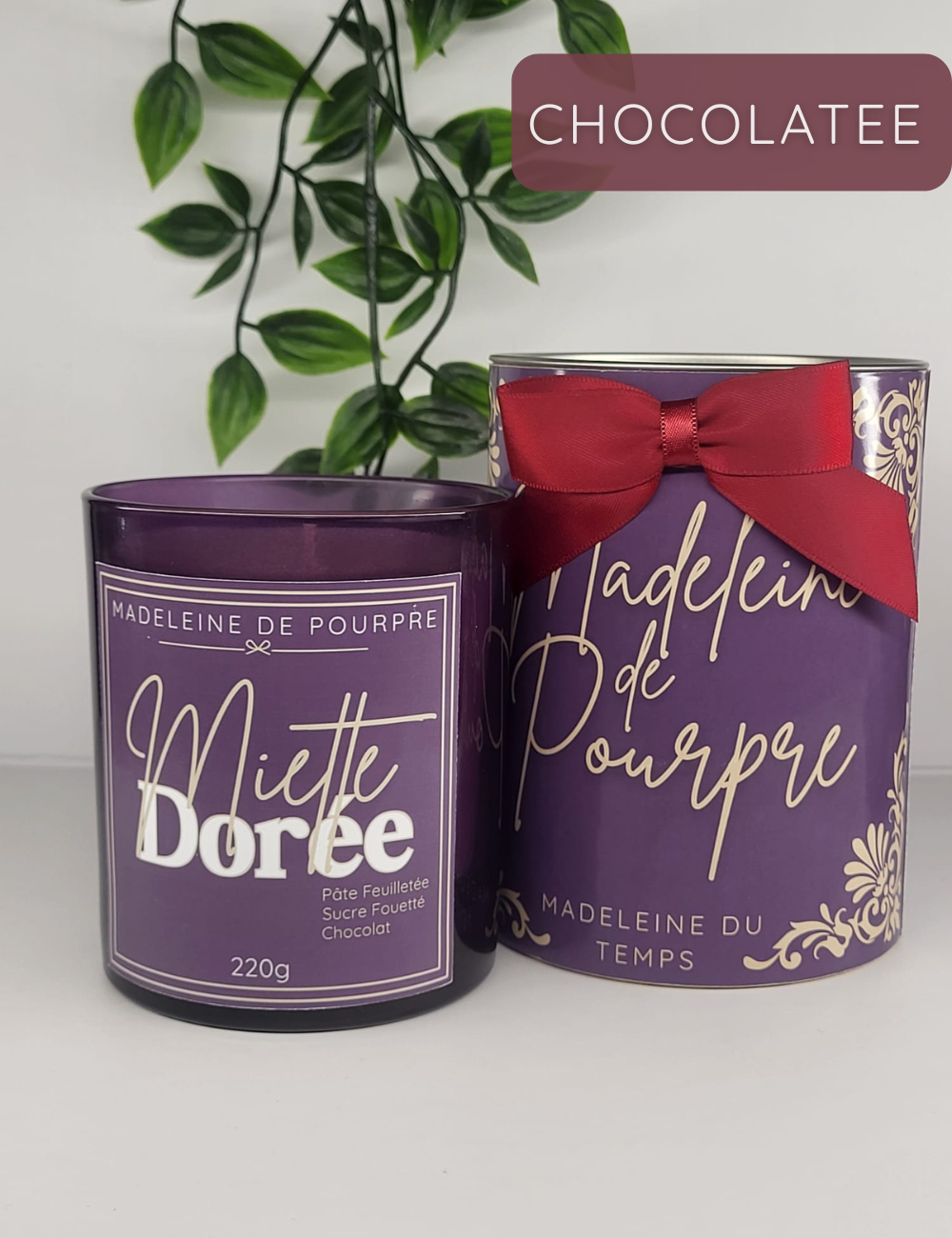 Miette Dorée - Bougie Parfumée  Pain au Chocolat  - Cire Végétale Premium- 220g