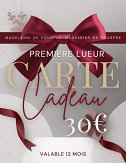 Carte cadeau Madeleine de Pourpre. Valeur 30€.