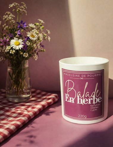 Balade en Herbe- Bougie Parfumée 220g - Herbe coupée