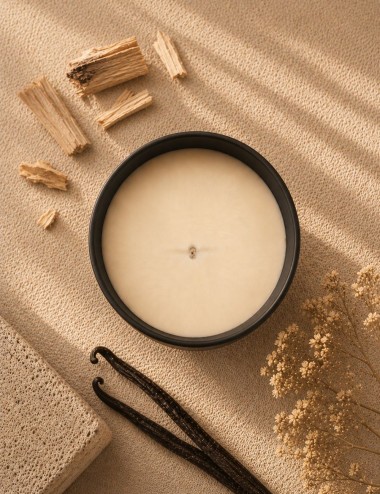 Bougie parfumée cire végétale colza coco sans paraffine. Madeleine de pourpre