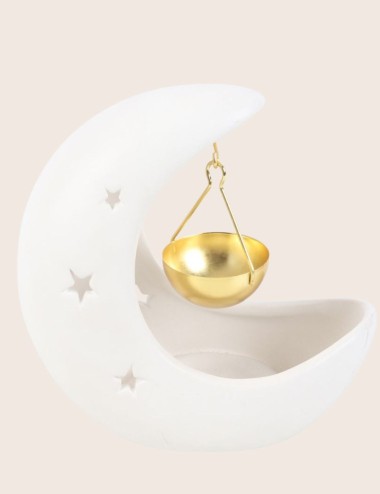 Brûleur Lune Blanche Suspendue | Brûleur fondants parfumés