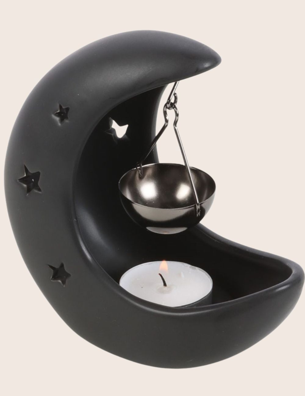 Brûleur noir Lune suspendue Grès pour fondants