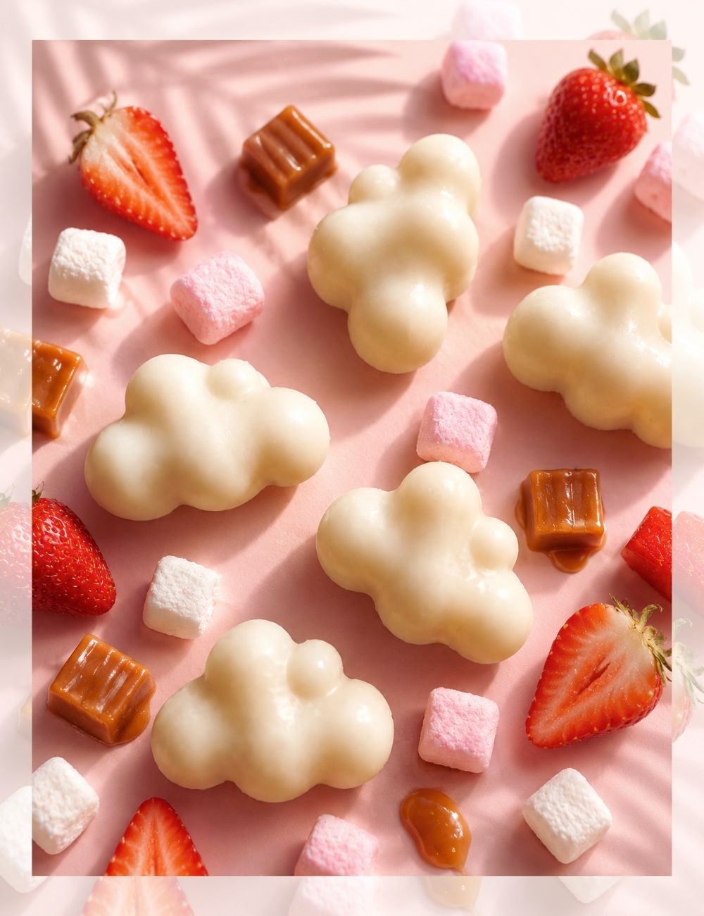 Nuages enchantés en cire végétale. Fondants parfumés Madeleine de Pourpre 100% d'origine végétale.