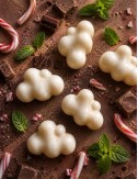 Fondants solides parfumés Madeleine de Pourpre en cire végétale premium. Senteur festive menthe chocolat