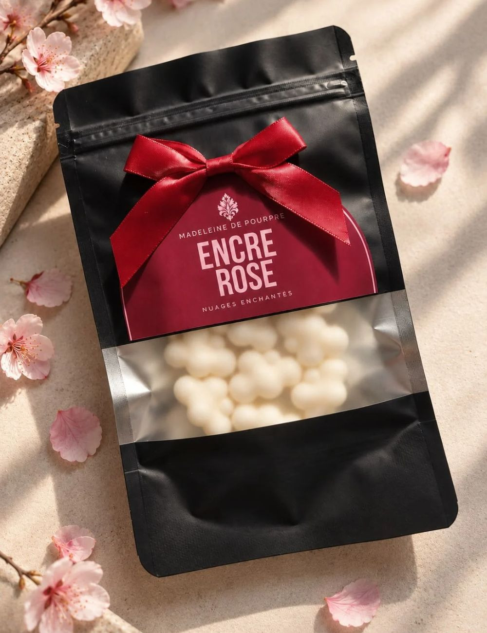 Fondants parfumés en cire végétale. Nuages parfumés senteur festive de Noël , sapin , pin , santal . Madeleine de Pourpre.