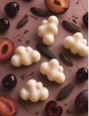 Fondants parfumés en forme de nuages de cire végétale. Colza coco. Senteur pétale nocturne.Madeleine de Pourpre.