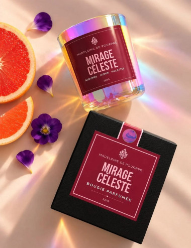 Mirage Céleste | Bougie Parfumée Poire & Fleur d’Oranger 220g