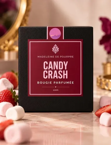Candy Crash - Bougie Parfumée 220g  | Marshmallow,Fraises,Vanille