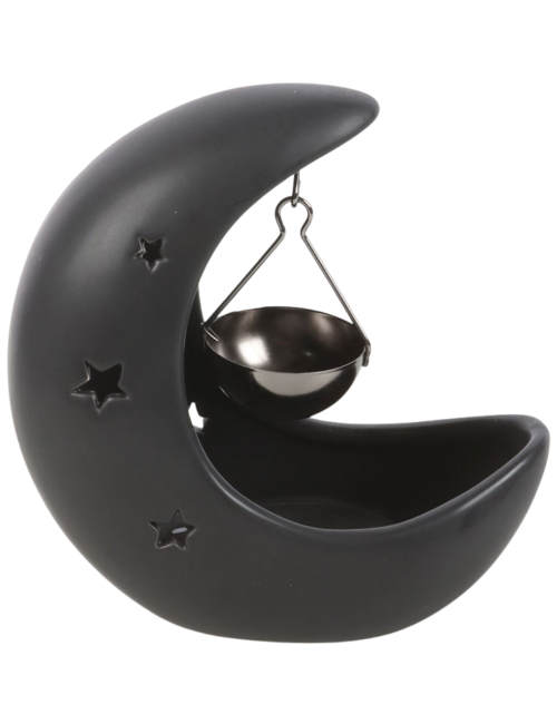 Brûleur pour fondants parfumés solides ou liquides. Design élégant Lune suspendue.